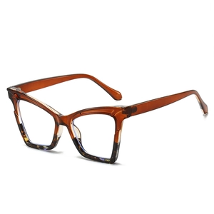 Retro amber and tortoiseshell cat-eye glasses frame with blue light blocking lenses