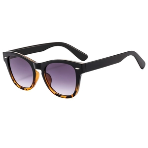 Oversized retro sunglasses with rivet details and purple gradient lenses in 45-degree view