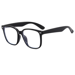 Classic retro square black frame sunglasses with decorative silver metal rivets