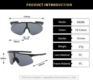 Tableau des tailles détaillé pour lunettes de soleil de sport avec dimensions de la monture