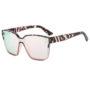 Stylish tortoise oversized sunglasses with colorful gradient lenses and golden details