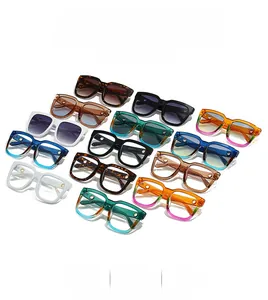 Detailed grid showing square vintage sunglasses in multiple colors and frame finishes