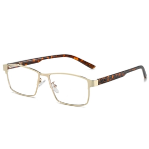 Retro Blue Light Blocking Glasses Metal PC Rectangular Frame Square Optical Eyewear Business Casual Men Women
