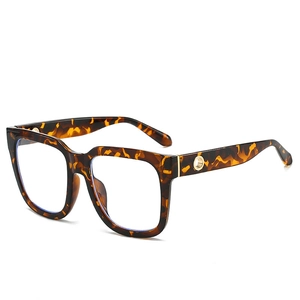 Retro oversized tortoiseshell square glasses with blue light blocking lenses and gold accents