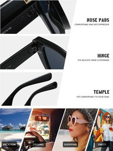 Detailed views of nose pads and hinges on retro cat-eye sunglasses for outdoor activities