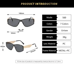 Tableau des tailles détaillé pour lunettes de soleil enveloppantes avec spécifications clés