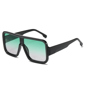 Oversized Square Sunglasses Flat Top Integrated Fashion Trendy UV400 Protection Unisex PC Frame Eyewear