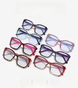 Plusieurs couleurs de montures de lunettes anti-lumière bleue carrées œil-de-chat de qualité