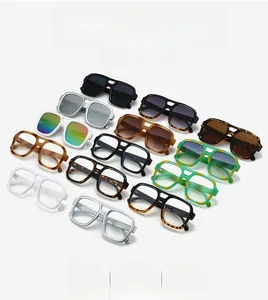 Detailed collection of classic aviator sunglasses and frames in various trendy colors