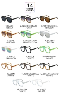 Retro double-bridge aviator sunglasses collection with 14 fashion color choices