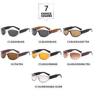 Collection de lunettes de soleil œil-de-chat rétro en sept couleurs tendance