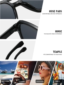 Detail view of reinforced metal hinges and comfortable nose pads on black pilot sunglasses