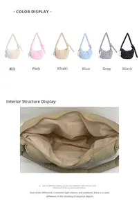 Detail view of large quilted puffer bag with six color options and spacious zipper interior