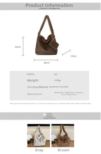 Detailed view of plush tote bag dimensions and checkered fleece fabric specifications