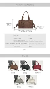 Detailed size specifications of large vintage tote bag with dimensions 39x21x10cm