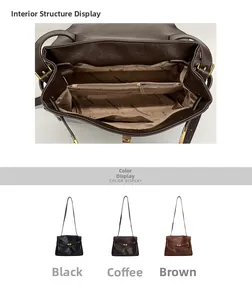 Internal view of a large tote bag with zipper compartment and three color options