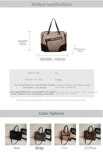Guida dettagliata alle dimensioni 44x33x13cm per la grande borsa tote in stile vintage
