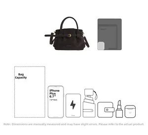 Detailed capacity view of dark matte suede tote bag compared with electronic devices