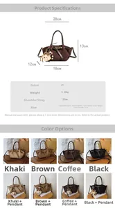 Guía detallada de tallas y parámetros para bolso tote retro de ante con osito