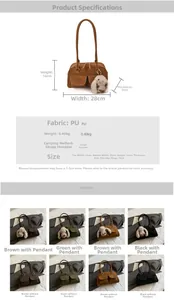 Detailed size specifications and color matrix of the vintage retro PU underarm bag