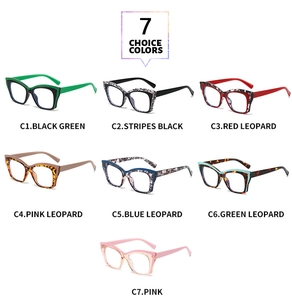 Multiple color options for cat eye blue light blocking glasses in square frames