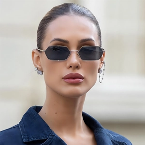 Retro Hexagon Metallrahmen Sonnenbrille Kleine Polygon UV400 Schutz Trendige Brillen Für Herren Damen Outdoor Mode Accessoires