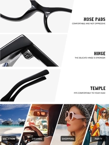Detail view of comfortable nose pads and durable hinges on retro oval frame glasses
