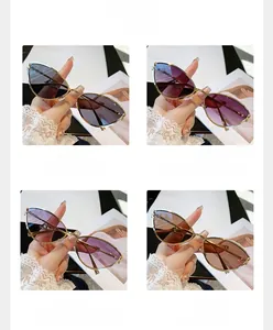 Détails de quatre options de couleurs pour lunettes de soleil œil-de-chat en métal doré