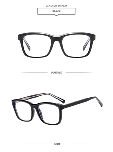 Detail view of glossy black square sunglasses with reinforced metal core temples