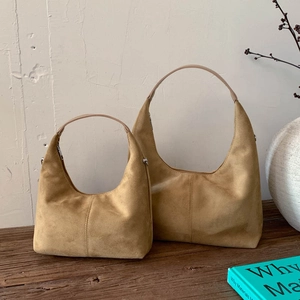 Minimalist Suede Hobo Crossbody Bag For Women Retro Dumpling Shape Shoulder Bag With Adjustable Strap Large Small Daily Handbag