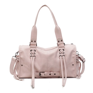Sac à main rose style wasteland pour femme avec rivets et sangles tissées