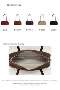 Detailed interior structure and multi-color display of retro Boston handbags