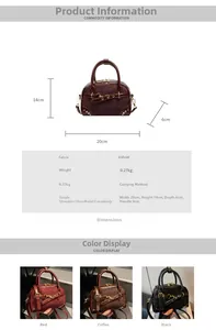 Detailed size specifications for the vintage suede crossbody bag with metal rivets