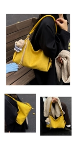 Bolso de hombro hobo de ante retro para mujer, bolso informal de gran capacidad diario.