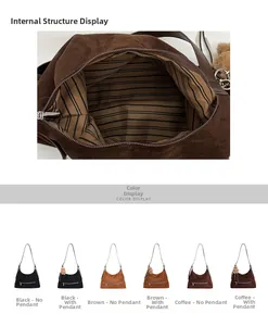 Détail de l'intérieur du grand sac fourre-tout avec doublure rayée et options de couleur
