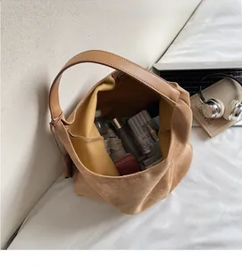 Top view of large hobo tote bag interior showing ample storage space for daily essentials