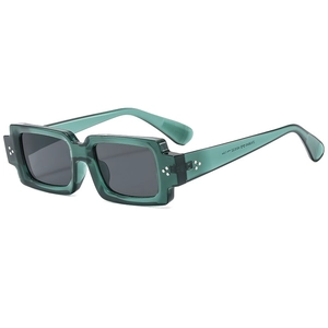 Lunettes De Soleil Rectangulaires Rétro Mode Vintage Monture PC Épaisse Protection UV400 Design Rivets Pour Hommes Et Femmes