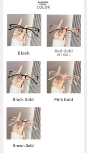Détail de lunettes vintage œil-de-chat en métal en cinq couleurs avec branches texturées