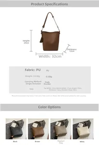 Detailed size specifications and color variants of the minimalist large tote shoulder bag