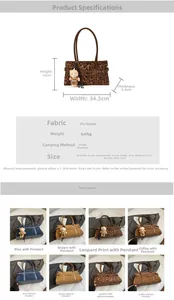 Guide des tailles détaillé pour sac Boston avec dimensions en cm et poids en g
