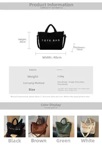 Detail view of corduroy tote bag in four colors with adjustable straps and texture