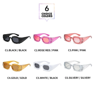 Detail view of Y2K style irregular petal sunglasses in six trendy candy color options
