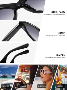Detail view of cat-eye sunglasses with reinforced metal hinges and comfortable nose pads