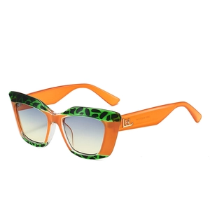 Lunettes De Soleil Yeux De Chat Mode Protection UV400 Monture PC Verres Dégradés Extérieur Tendance Léopard Femmes Hommes