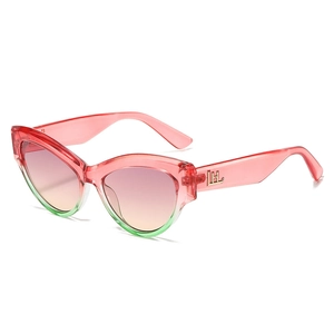 Modern cat-eye sunglasses with colorful gradient frame and UV protection lenses