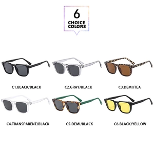 Collection of six classic vintage square sunglasses in diverse fashion color options
