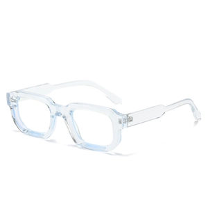 Classic minimalist transparent square frame glasses for a retro street style look