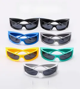 Detailed grid of fashion cat-eye sunglasses in multiple colors with protective lenses