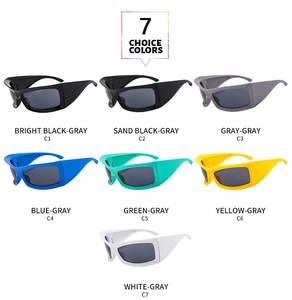 Selection of seven color variants for retro thick frame cat eye outdoor sunglasses