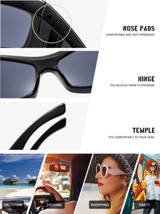 Detail of ergonomic nose pads, durable hinges and smooth temples on cat eye sunglasses